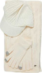 Funky Buddha Set with Beanie Knitted in White c...