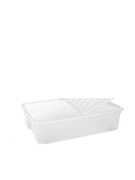 Homeplast Plastic Storage Box with Wheels and Lid White 70x46x20cm 1pcs