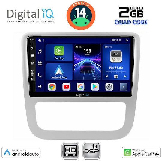 Digital IQ Car Audio System for Volkswagen Eos / Scirocco 2006 with Clima (Bluetooth/USB/AUX/WiFi/GPS/Apple-Carplay/Android-Auto) with Touch Screen 9"
