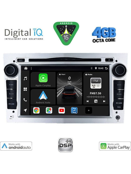 Digital IQ Car Audio System for Opel Corsa / Meriva / Tigra / Vectra 2004-2012 (Bluetooth/USB/AUX/WiFi/GPS/Apple-Carplay/Android-Auto) with Touch Screen 7"