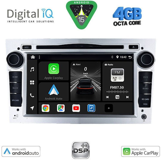 Digital IQ Car Audio System for Opel Corsa / Meriva / Tigra / Vectra 2004-2012 (Bluetooth/USB/AUX/WiFi/GPS/Apple-Carplay/Android-Auto) with Touch Screen 7"