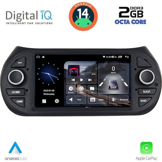 Digital IQ Ηχοσύστημα Αυτοκινήτου για Peugeot Bipper Citroen Nemo Lexus CT 2008 (Bluetooth/USB/AUX/WiFi/GPS/Apple-Carplay/Android-Auto) με Οθόνη Αφής 7"