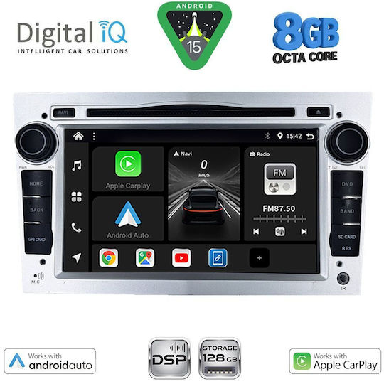 Digital IQ Ηχοσύστημα Αυτοκινήτου για Opel Corsa / Meriva / Tigra / Vectra 2004-2012 (Bluetooth/USB/AUX/WiFi/GPS/Apple-Carplay/Android-Auto) με Οθόνη Αφής 7"