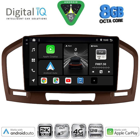 Digital IQ Car Audio System for Opel Insignia 2008-2013 (Bluetooth/USB/AUX/WiFi/GPS/Apple-Carplay/Android-Auto/CD) with Touch Screen 9"