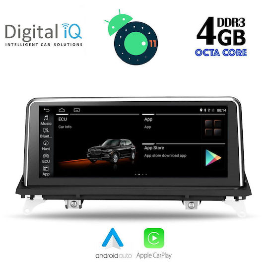 Digital IQ Car Audio System for BMW X5 (E70) / X6 (E71) 2009-2013 (Bluetooth/USB/AUX/WiFi/GPS/Apple-Carplay/Android-Auto) with Touch Screen 10.25"