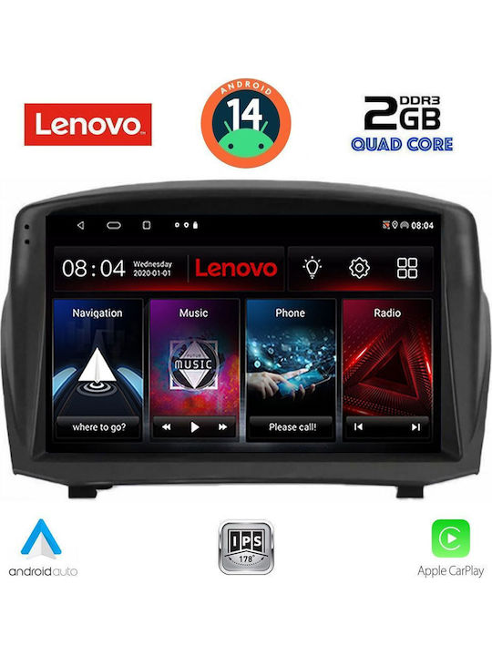 Lenovo Car Audio System for Ford Fiesta 2008-2017 (Bluetooth/USB/AUX/WiFi/GPS/Apple-Carplay/Android-Auto) with Touch Screen 9"