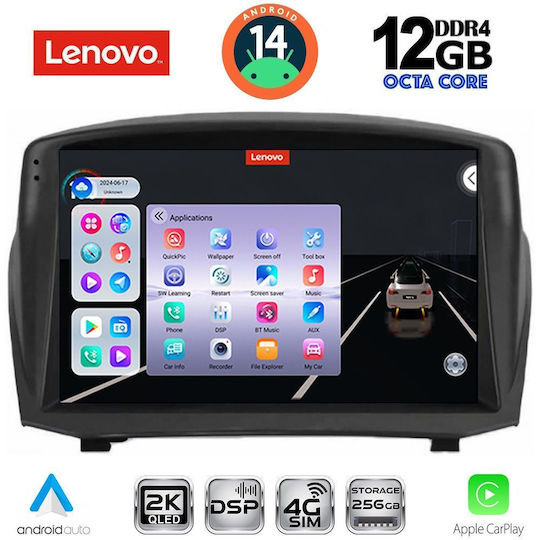Lenovo Car Audio System for BMW X1 / X3 / X4 Ford Fiesta 2008-2017 (Bluetooth/USB/AUX/WiFi/GPS/Apple-Carplay/Android-Auto) with Touch Screen 9"