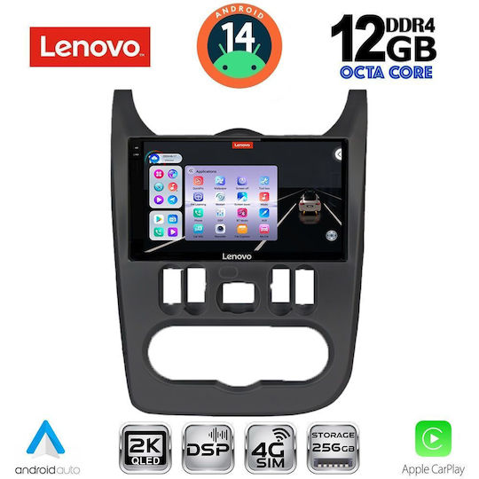 Lenovo Car Audio System for Renault Logan BMW X1 / X3 / X4 Dacia Duster / Logan / Sandero 2006-2012 (Bluetooth/USB/AUX/WiFi/GPS/Apple-Carplay/Android-Auto) with Touch Screen 9"