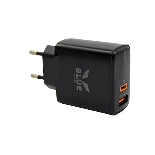 Blue Eagle Cd-09 Пътно Зарядно 38W USB Type C Порт Черен