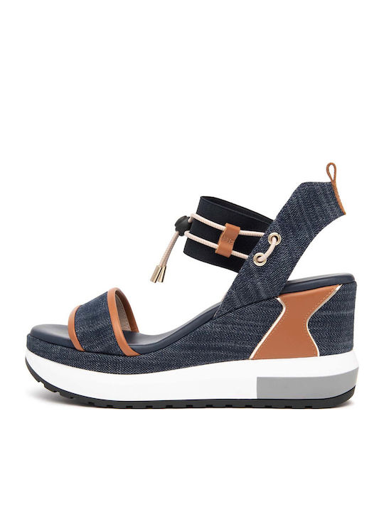 Women's Fabric Platform Shoes Blue