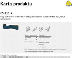 Klingspor End Free Ленти Electrotool Cs411x 75мм X 533мм Gr 60 10 Бройки Неръждаема Стомана