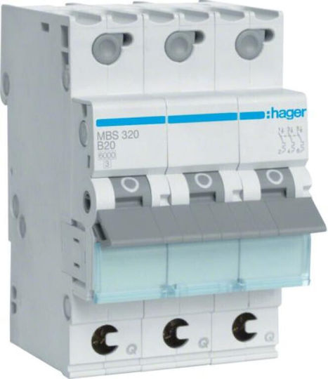 Mcb Power Switch Icn=6000a 3p B 20a Quickconnect Mbs320
