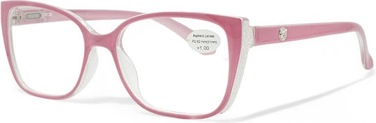 Optosquad Damen Lesebrille +4.00 in Rosa Farbe 24253