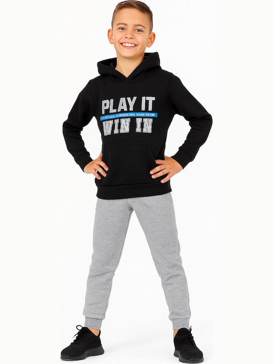 Kinder Sweatpants Set - Jogginganzug Μαύρη-γκρι