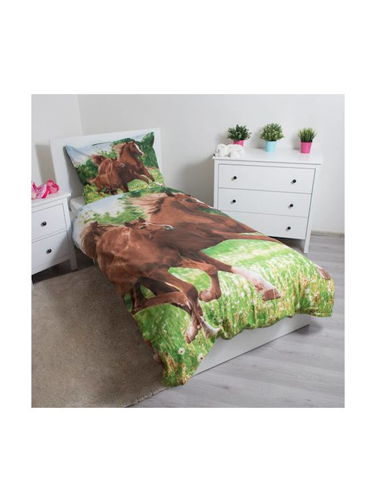 Halantex Set Kids Duvet Cover Cotton Green