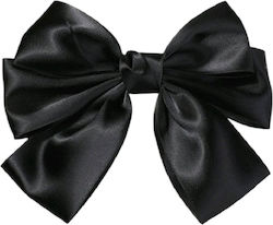 Haarspangen Clip Satin Großer Schleife 13cm Glänzendes Schwarz
