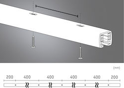 Schiene Beleuchtungszubehör 2m 230V Weiß Ral9003 Metall