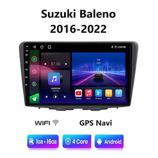 Ηχοσύστημα Αυτοκινήτου για Suzuki Baleno 2016-2022 (Bluetooth/USB/WiFi/GPS/Apple-Carplay/Android-Auto) με Οθόνη Αφής 9"