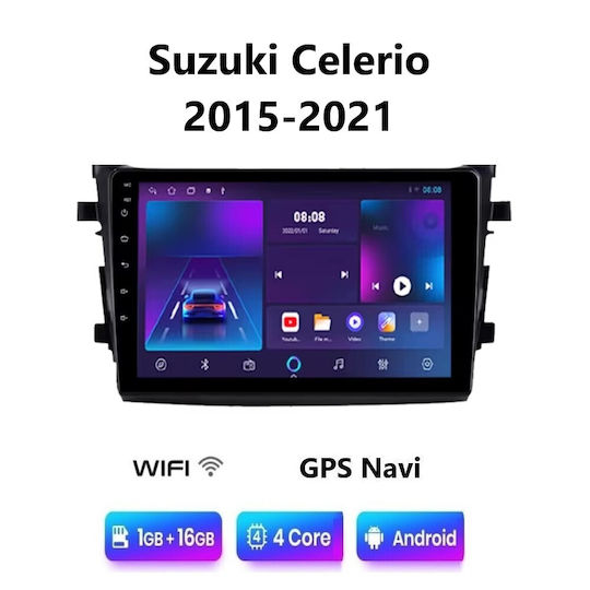 Ηχοσύστημα Αυτοκινήτου για Suzuki Celerio 2015-2021 (Bluetooth/USB/WiFi/GPS/Apple-Carplay/Android-Auto) με Οθόνη Αφής 9"