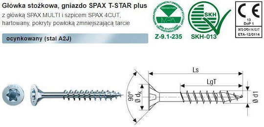 Inserție Lemn Galvanizată Albă 200 Bucăți 4.0*50mm Wirox Mini