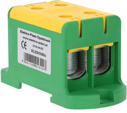 2-Track Through Rail Connector 16-95mm2 Yellow-Green WLZ35 2x95 Z 48.297 3pcs