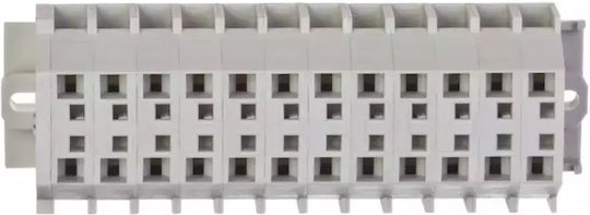 12-Pol 2-Leiter Exeii Klemmleiste 4mm2 Montageschienen Fi 3,2mm Hellgrau 262-142