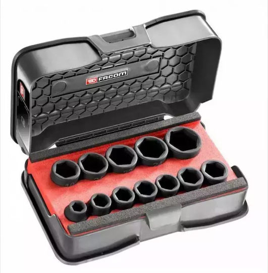 Set Impact Sockets 1/2" 6-speed Short 10-27mm