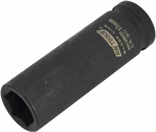Awtools Impact Cap 6-Angle 1/2" Long 13mm Black Line Sockets