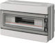 Modul Switchgear 1x18 N T Halogen Free Door Transparent IP65 Rail N+PE Grey 1000V AC 1500V DC PV UV 290x390x140 EC62018E