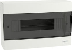 1x12 Surface Mounted Electrical Panel IP40 Easy9 EZ9EU-1-12-NT-T Transparent Door EZ9EUC112