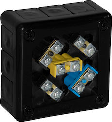 Surface-mounted Box 12 Inlet Terminals Viplast Vp-41 Black Ip55 98x98x42mm 041-55