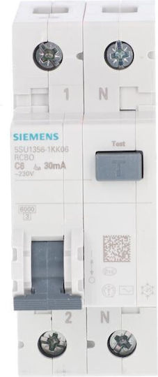 Siemens Întrerupător Automat Diferențial 1+n C 6a 0,03a Tip CA 6ka 5su1356-1kk06
