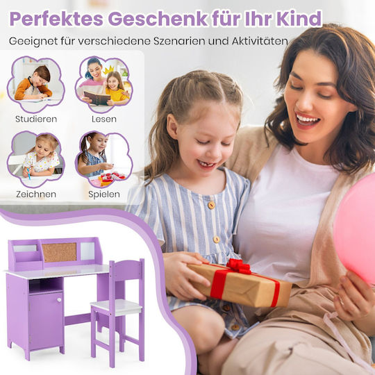 Kids Desk from Melamine Purple 90x45x85.5cm