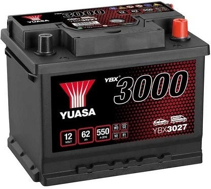 Yuasa Car Battery with 62Ah Capacity and 550A CCA