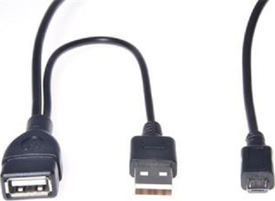 PremiumCord USB 2.0 Cable USB-A male - micro USB-A male Γκρι