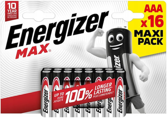 Energizer Alkaline Batteries AAA 1.5V 16pcs