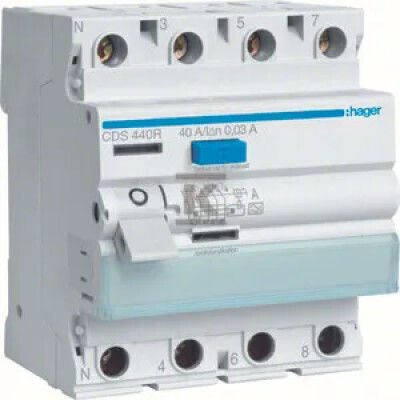 Comutator Diferențial Rccb Comutator 3p+n 40a/30ma Tip A Quickconnect Stânga N Cds440r