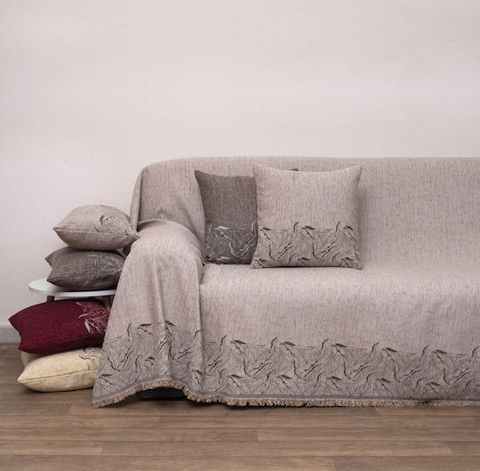 Viopros Armchair Throw Chenille 180x180cm Linen