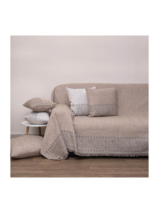 Viopros Ριχτάρι Τριθέσιου Καναπέ Chenille 180x280εκ. Λινό