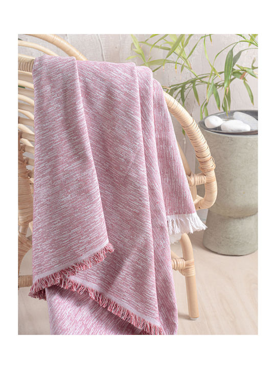 Rythmos Vernier Three-Seater Sofa Throw Two Sides Jacquard 180x280cm Pink