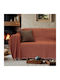 Lino Home Boxi Sofa Throw Chenille 180x250cm Teracotta