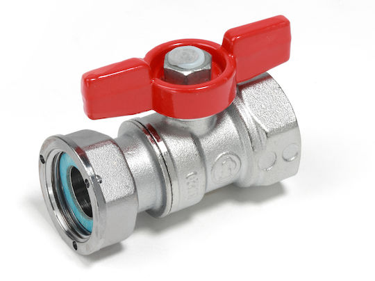 Giacomini Ball Valve R251px054 3/4" X 3/4" Internal Thread Nut Gasket Red T-handle Chrome-plated Brass