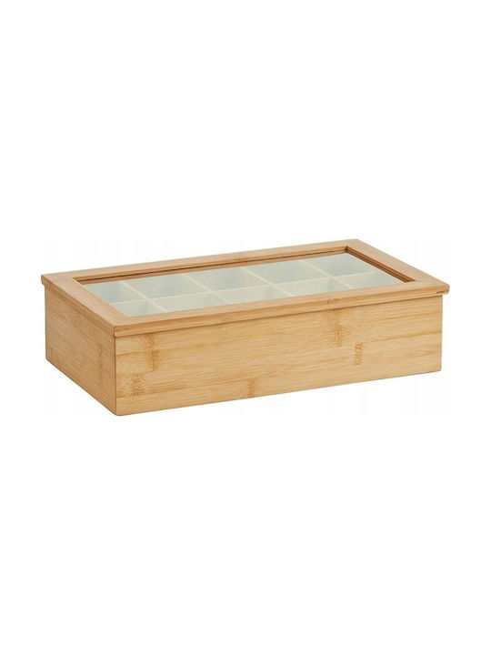 Zeller Box for Tea with Lid Wooden