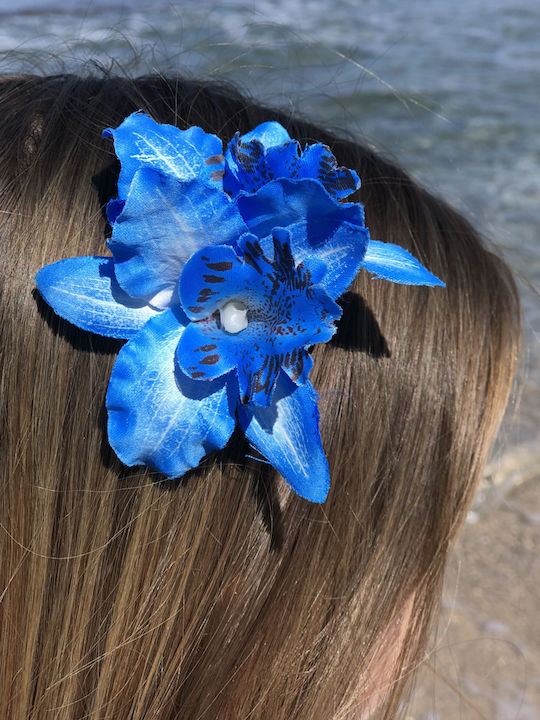 Nupfische Orchidee Haarblume Stoffblau Paranyfakia Clip Brosche Orchidee