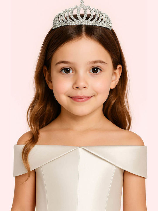 Silver-Plated Children's-Teen's Tiara Starry Crystals