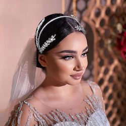 Bridal Headband Fascinator Crystals Silver or Gold Hanna