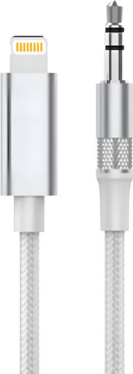 Ldnio 3.5mm to Lightning Cable Ασημί 1m