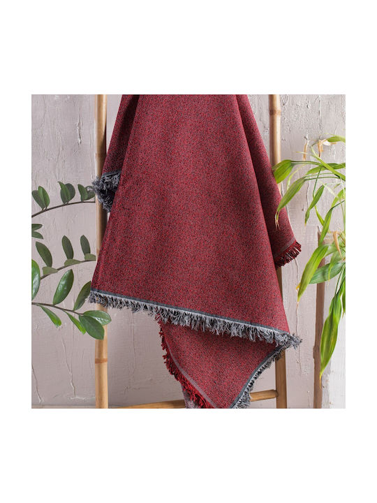 Rythmos Decorative Pillow Case Cadenza 100% Cotton Burgundy 40x40cm