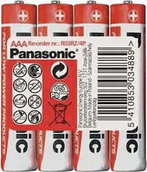 Rechargeable Battery Panasonic Panasonic Red Zinc Batteries R03rz/4p AAA 1.5V Pack of 4 Pieces Rechargeable Battery Panasonic Panasonic Red Zinc Batteries R03rz/4p AAA 1.5V Pack of 4 Pieces