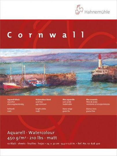 Hahnemuhle Μπλοκ Ακουαρέλας Cornwall 10 Φύλλων 30x40cm 450gr Ματ